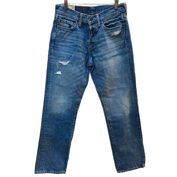 Abercrombie & Fitch A&F Classic Straight Distressed Denim Jeans Mens 28x30‎ - Picture 1 of 6
